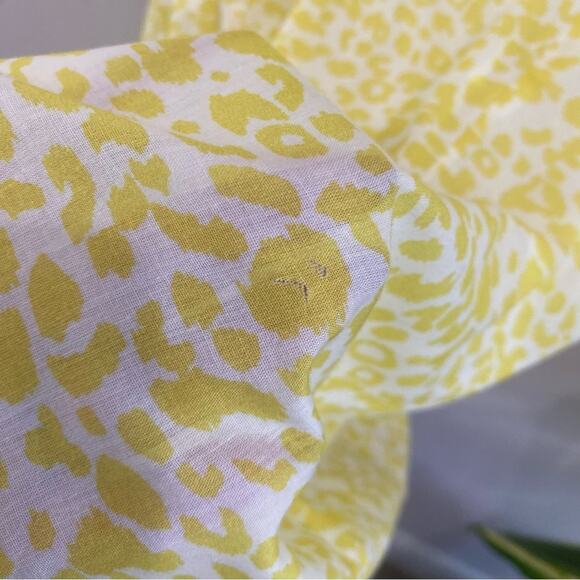Du Paradis Yellow Animal Print Cotton Voile Midi Sundress XS Fit Flare Summer - Picture 8 of 11